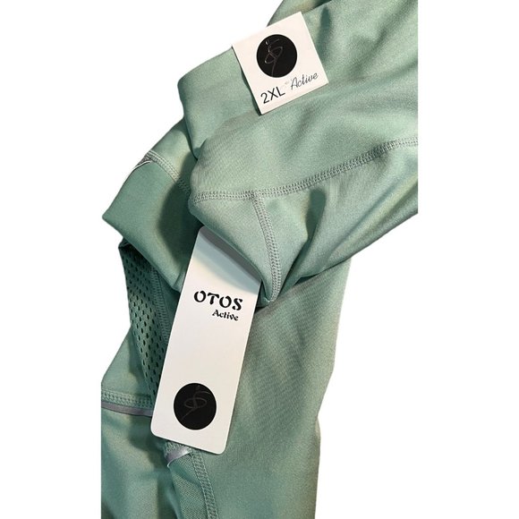 Otos Pants Womens 2XL Green Activewear Capri Athletic - Picture 4 of 6